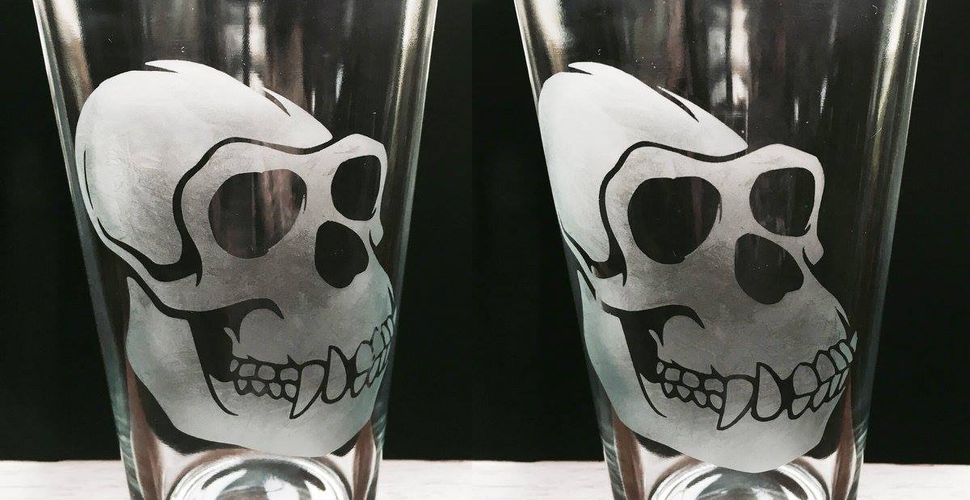 Printed Skull Pint Glasses Donated by Amandine Ericksen